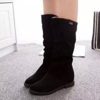 Ots de tacón informal de media varilla para mujer, punta redonda, terciopelo mate, otoño e invierno, nuevo - details 20