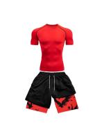 Traje de compresión para hombre, traje deportivo de secado rápido, pantalones cortos ajustados de manga corta de Anime de doble capa para verano - details 4