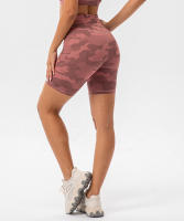 SHINBENE Pantalones Cortos de Deportista de Nylon Impresión Camo Cintura Alta Sin Costuras - details 5