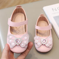 Zapatos de cuero para niñas pequeñas, zapatos planos informales de princesa dulce para niños, fiesta de boda, diamantes de imitación, mariposa, cristal, corazón, moda, nuevo suave - details 4