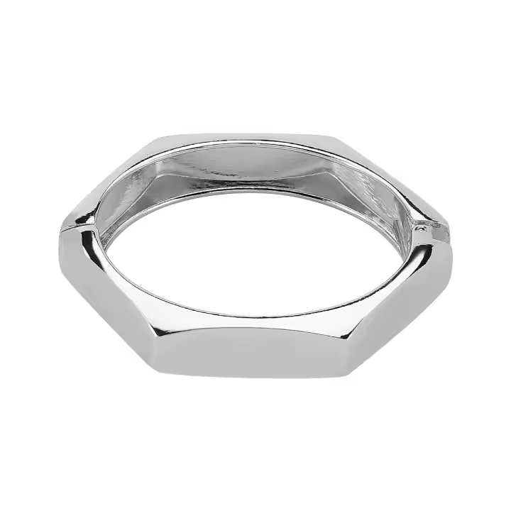 Pulsera recortada curvada geométrica exagerada de la industria pesada, pulsera de aleación brillante de diseño personalizado de moda - 1