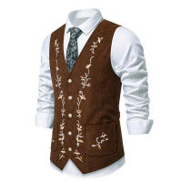 Chaleco Retro de Cuello en V Moda de Fiesta de Ocio para Hombres Material de Poliéster - details 24
