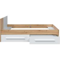 Cama Individual con 2 Cajones Diseño Noa Acabado en Blanco Artik y Roble Nodi - details 3
