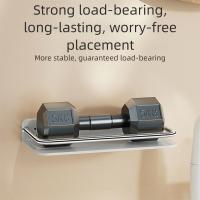 Estante de almacenamiento para baño sin perforaciones, estante cuadrado para champú montado en la pared, colgador de pared flotante sin taladro para almacenamiento de maquillaje - details 6