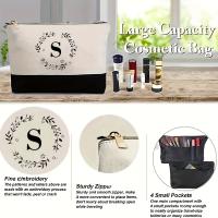 Bolsa De Maquillaje De Moda Bolsa De Almacenamiento Para Viaje Canvas Impresión De Letras Pequeño Bolsa De Almacenamiento Para Regalo De Vacaciones - details 2