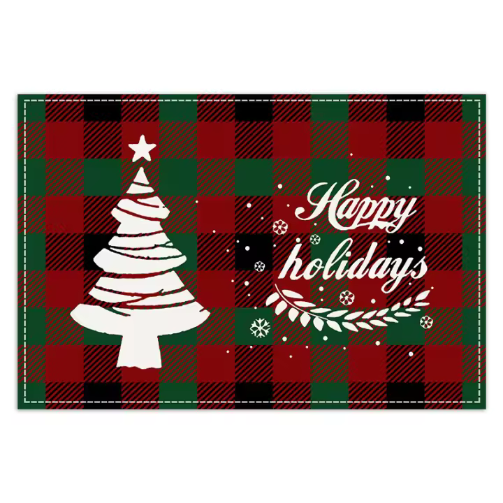 Mantel Maxi de Elk con Motivo de Navidad Alfombra de Mesa Araya con Rayas Blancas para Comedor de Sala de Estar - 1