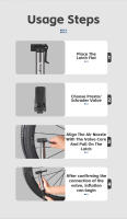 WEST BIKING-bomba portátil de aleación de aluminio para bicicleta, válvula Schrader Presta, Inflador de neumáticos con destornillador, herramienta de 80 PSI, accesorios para bicicleta - details 8