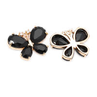 Colgantes de Mariposa de Vidrio de Zirconia de Brasso Dorado 18K Collar Aretes de Alta Calidad Accesorios de Joyería DIY - details 18