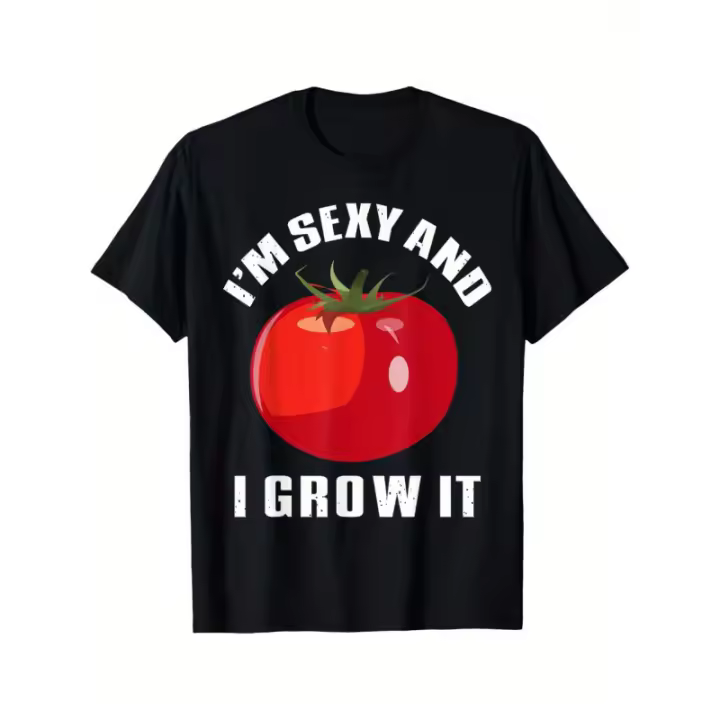 Camiseta de hombre, 100% algodón - tomate, agricultor de tomates, cultivador de tomates, tomate divertido, camiseta de tomate. - 1