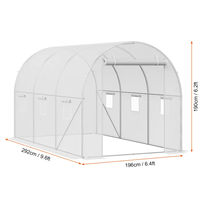 SucceBuy Walk - in Invernadero de túnel, túnel de invernadero Hoop House, casa caliente para plantas con marco de acero galvanizado - 1