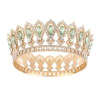Decoraciones de pastel redondas de tiara de reina princesa europea, coronas barrocas para desfiles, tiaras de rey, coronas de boda brillantes para novias - details 16