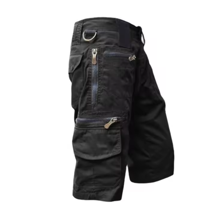 Los hombres sueltos rectos verano de gran tamaño tendencia casual pantalones de media pierna multi-bolsillo de trabajo pantalones cortos de cinco pantalones. - 1