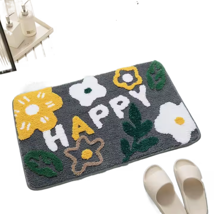 Alfombrilla absorbente Extra gruesa para baño, diseño antideslizante, Material absorbente, alfombrilla de entrada antideslizante, lavable a máquina, tacto suave - 1