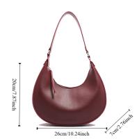 Bolso de hombro de media luna de cuero PU para ocio, bolso Retro Vintage de Color sólido para axila, bolso de media luna, bolso para axila para mujer - details 0