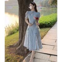 2025 nuevo verano mejorado cheongsam temperamento juvenil, vestido de estilo chino con un diseño de nicho que parece adelgazante - details 0