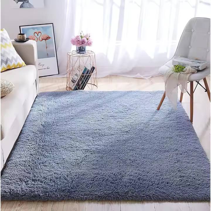 Alfombras Salón Grandes Pelo Largo Alfombra Habitación Dormitorio Lavables Alfombra Antideslizante Muy Suave para salón o Dormitorio, Alfombra esponjosa de Cama(Gris Plateado,160 x 230 cm) - 1