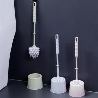 Cepillo De Limpieza Para Inodoro Con Base Set De Hogar Cepillo De Plástico Con Cabeza Redonda Y Mango Largo Evita Esquinas Muertas - details 2