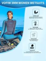 Traje de neopreno completo para mujer, con cremallera, manga larga y pierna, de secado rápido y transpirable para deportes - details 6
