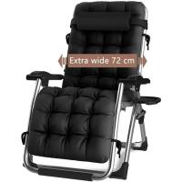 plegable con reposacabezas ajustable, ligera, plegable, soporta hasta 200 kg, para jardín, balcón, playa, terraza, color negro - details 0