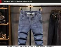 2025 nuevos pantalones vaqueros de cintura elástica para hombres de pierna recta primavera otoño cordón verano delgado suaviza tu silueta pantalones largos - details 9