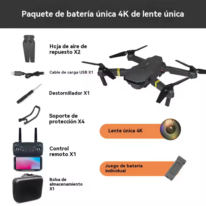 Drone camara E58 HD 4K devolución doblar vuelo clítoris control remoto juguetes - 1