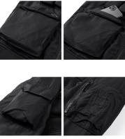 Spring Autumn New Man Multiple Pockets Tops Outdoors Man Loose Windbreaker Coats Solid Stand Collar Flight Suit Jackets Man - details 8