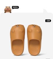 Marmota con dientes de ciervo zapatillas frescas de las mujeres de verano de fondo grueso aumento de altura casa antideslizante pareja Baotou zapatillas hombres - details 12