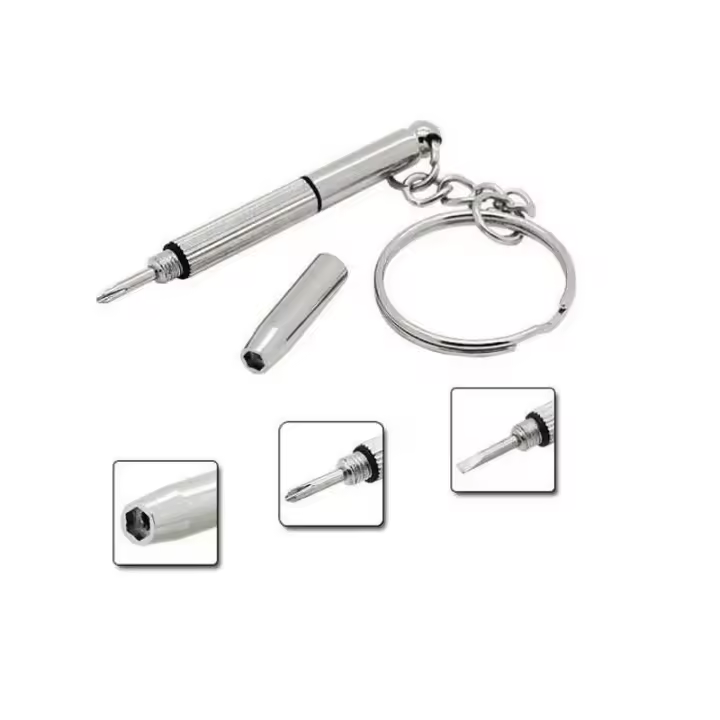 Llavero portátil de acero inoxidable, gafas de sol, reloj, destornillador, Kit de reparación 3 en 1, herramientas - 1
