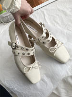 Zapatos Mary Jane de tacón grueso, estilo francés, nuevos, elegantes, de noche, con punta cuadrada y boca ligera, para mujer. - details 15