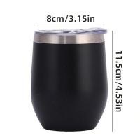 Huevera de acero inoxidable de doble capa de 12 oz con tapa, vino tinto, café, cocina y comedor - details 0
