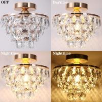 Lámpara De Techo De Cristal Pequeña, Moderna Lámpara De Techo De Cristal Para Pasillo, Accesorios De Iluminación De Techo, Lámpara De Montaje Empotrado Para Dormitorio, Salón (Plata) - details 19