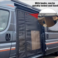 Parasol para puerta de RV Parasol para puerta de coche para acampar en RV mosquitera antimosquitos para RV de 52.36 x 70.87 pulgadas, cubierta para sombra de puerta de RV pantalla de malla para puerta con cremallera 420D PA y Teslin con imán para protecci - details 3
