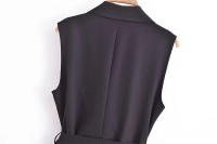 Vestido largo plisado sin mangas, elegante para fiesta y oficina, otoño 2025 - details 7