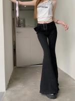 Moda Callejera Japonesa Y2K para Mujer Estilo Harajuku, Pantalones Vaqueros Acampanados, Pantalones Largos, Pantalones Vaqueros Acampanados Grunge de los Años 2000, Gyaru Goblin Core - details 4
