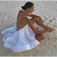 Vestido de Playa de Cintura Alta con Volantes Vestido de Vacaciones para Mujeres con Encaje de Verano con Espalda Descubierta - details 15