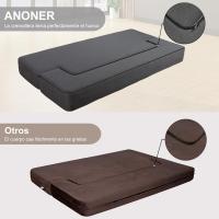 70 x 190 cm Sillón Cama Plegable, Sofá Cama Plegable con Espuma de Memoria y Almohada, Colchón de Suelo para Yoga, Oficina, Salón, Futon Sofá Cama Portada Lavable Unos, Gris Claro - details 55