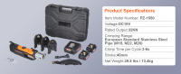 SucceBuy Kit de herramienta de prensado y batería, herramienta de prensado profesional, herramienta de prensado de tubos eléctrico con mandíbulas M15, M22, M28, 2 baterías de 20 V 4,0 Ah, cargador rápido y estuche de transporte - details 6
