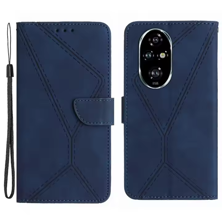 Para Honor 200 Pro 5G Tarjetero Funda de cuero para teléfono Líneas impresas - 1
