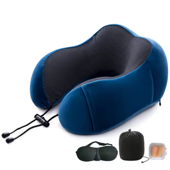 Almohada de Espuma Viscoelástica para Viajes de Coche y Aviación Adecuada para la Familia y los Viajes En Forma de U - 1