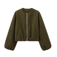 BUNO-Chaquetas Bomber rojas con cremallera para mujer, chaquetas recortadas suaves, chaqueta deportiva de manga larga para mujer, novedad en prendas de vestir exteriores 2025 - details 11