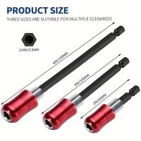 Extensión de broca magnética de liberación rápida, Kit de herramientas con vástago hexagonal de 1/4 pulgadas, Compatible con - details 3