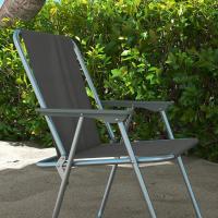 4 Sillas Camping Plegables Sillas Plegables Jardín Exterior Acolchadas en Tela Oxford con Marco Acero y Reposabrazos Carga 120 kg para Terraza Playa 53x54x76 cm Gris - details 8