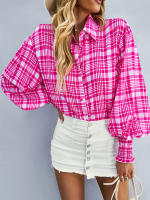 Camisa informal con estampado Vintage para mujer, blusa Retro para mujer, Top de manga larga con solapa y botonadura única, primavera y verano - details 29