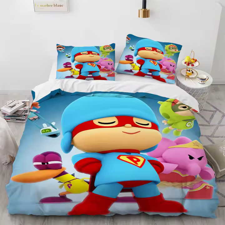 POCOYOS-3D Funda de Edredón y Funda de Almohada Juego de Ropa de Cama para Doble, Pleno, Rey 2 Pcs - 1