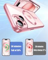Funda de Silicona Ultra Delgada con Revestimiento Claro Protectora de Lente Magnético Magsafe para iPhone Rosa - details 10