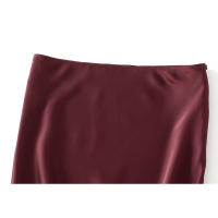 Faldas de satén para mujer, Falda Midi informal de seda, faldas largas de cintura alta - details 22