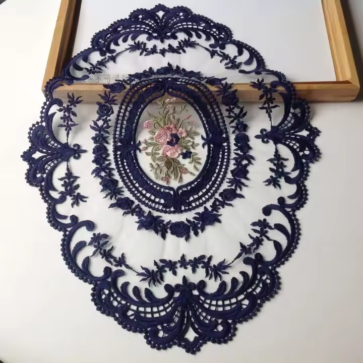 Nueva estera navideña INS bordada ovalada, mantel de tela personal, posavasos para café, té, decoración de mesa de comedor - 1