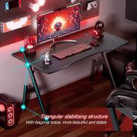 120 x 60 cm Escritorio Gaming Ergonómica Gamer Fibra Carbono para Ornador Portavasos y Gancho para Auriculares - details 10