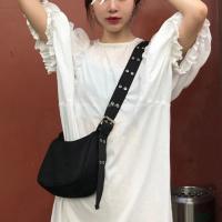 Bolso Hobo de nailon para mujer, bandolera informal de Color sólido, Estilo Vintage, a la moda - details 4