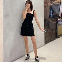 Vestido de mezclilla para mujer Falda con tirantes delgada en la cintura - details 11